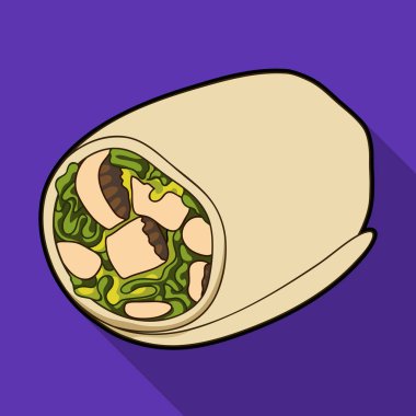 Pita ekmeği organik sebze. Bir vejetaryen yemek için insanlar kim et yemem. Vejetaryen yemekleri simgesi düz stil vektör simge stok web çizimde tek.