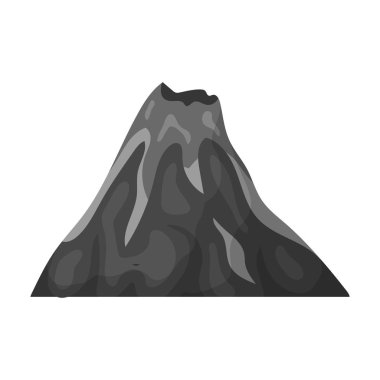 Ateşli bir volkan. Bir dağ bir volkanik patlama olduğu. Farklı dağlar tek tek renkli stil vektör simge stok çizim simgesini.