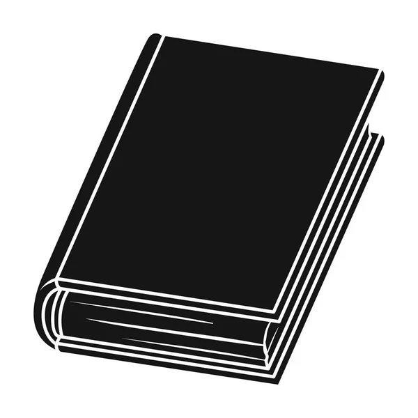 Icono de libro violeta en estilo negro aislado sobre fondo blanco. Libros símbolo stock vector ilustración . — Vector de stock
