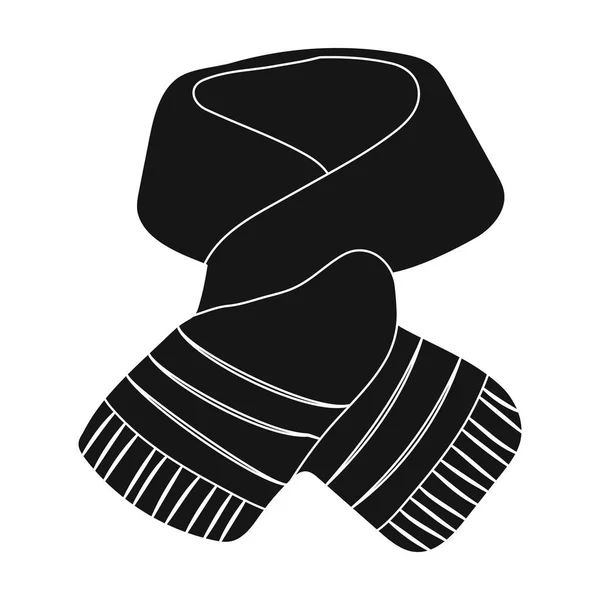 Stijlvolle groene sjaal onder een jas. Sjaals en sjaals enkel pictogram in zwarte stijl vector symbool stock illustratie. — Stockvector