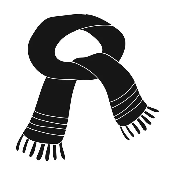 Синій шарф. Зимовий теплий вовняний шарф для шиї. Шиє і голиться одиночна іконка в чорному стилі Векторні символи стокова ілюстрація . — стоковий вектор
