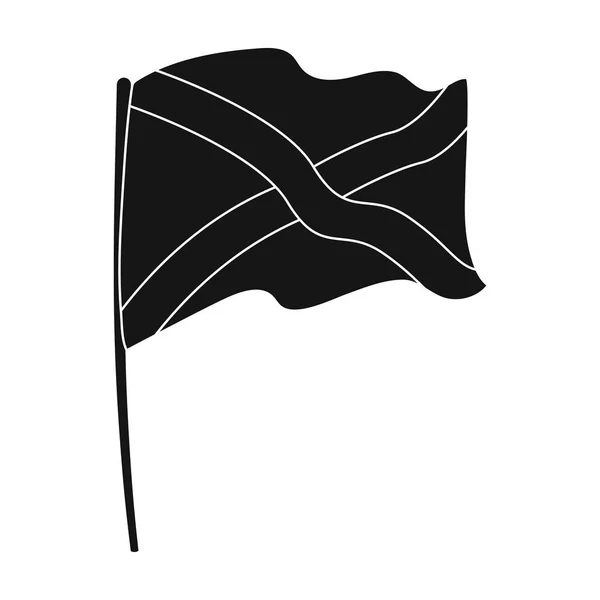 Прапор Шотландії значок у чорний стиль ізольовані на білому тлі. Шотландія країни символ векторної ілюстрації. — стоковий вектор