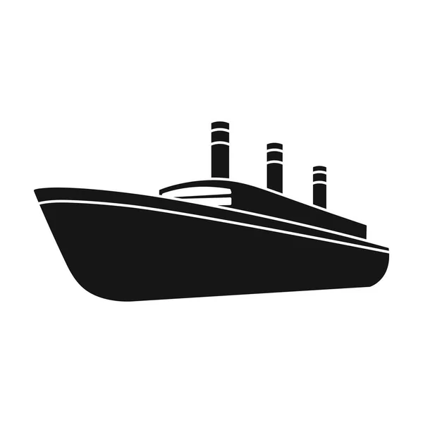 Enorme carico nero liner.Ship per il trasporto di forti temporali sul mare e l'oceano .Ship e trasporto dell'acqua singola icona in stile nero vettore simbolo stock illustrazione . — Vettoriale Stock