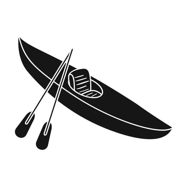 Green kayak for downhill on a mountain river.Sports water transport.Ship and water transport single icon in black style vector symbol stock illustration.
