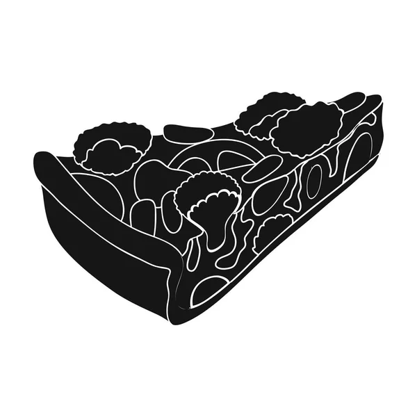 Vegetarisches Gemüse Pie.pie Gemüse ohne Fleisch für Vegetarier.Vegetarische Gerichte einziges Symbol im schwarzen Stil Vektor Symbol Lager Illustration. — Stockvektor