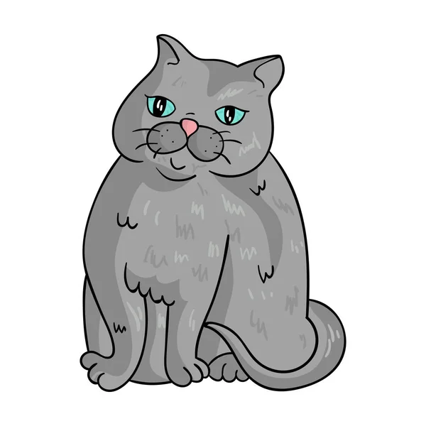 Ícone de Exotic Shorthair em estilo cartoon isolado em fundo branco. Gato raças símbolo estoque vetor ilustração . —  Vetores de Stock