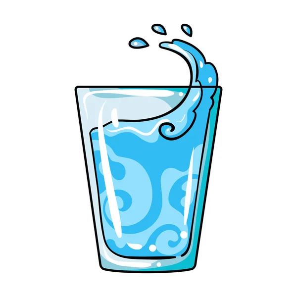 Vidrio transparente con agua. Agua para tomar mis píldoras de insulina para diabéticos.Diabetes icono único en el estilo de dibujos animados símbolo vectorial stock illustration . — Vector de stock