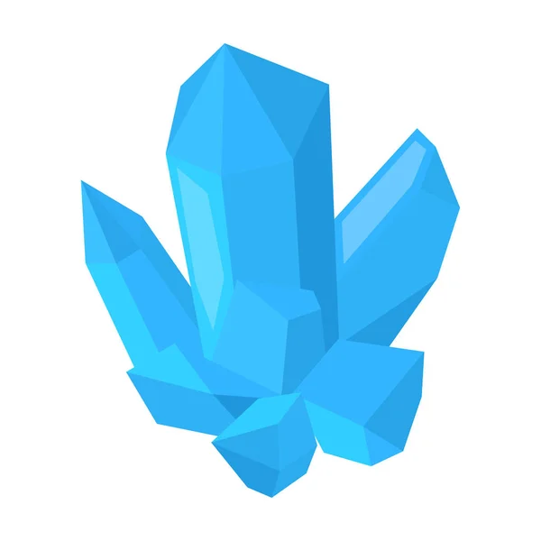 Blå mineral. Kristall, som är en städer produceras i gruvan. Min bransch enda ikon i tecknad stil vektor symbol stock illustration. — Stock vektor