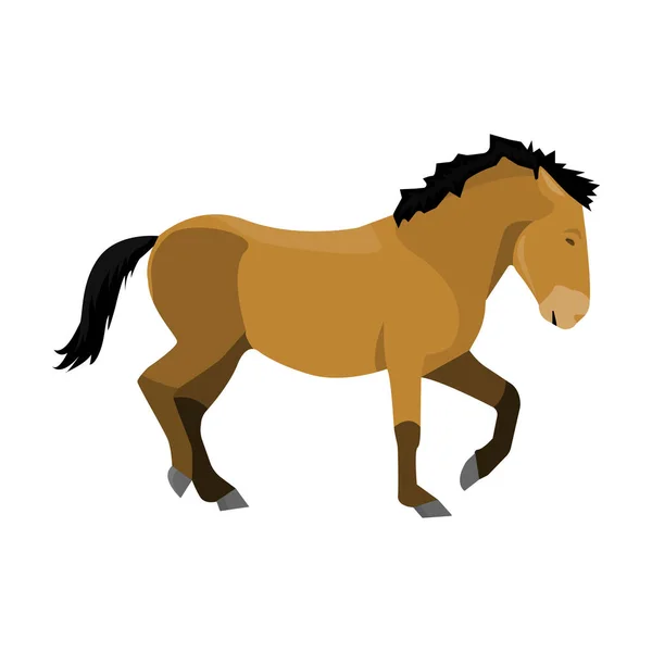 Mongools paard. Voertuig oude mongolov in de oorlog. Mongolië één pictogram in cartoon stijl vector symbool stock illustratie. — Stockvector