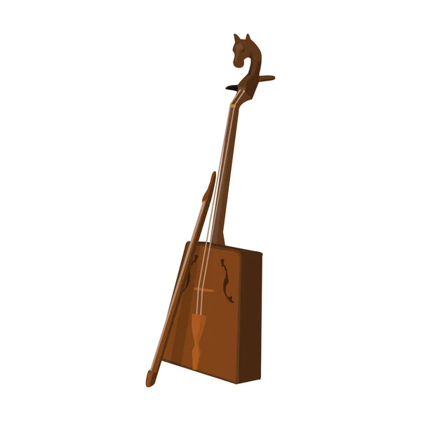 Drewnianych instrumentów muzycznych z mongolskiego. Narodowej muzyki Mongolian.Mongolia pojedynczej ikony w kreskówka styl wektor symbol ilustracji. — Wektor stockowy