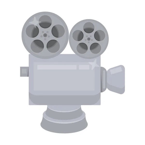 Silberne Kamera mit Film.der Preis für die beste Verfilmung des Films .movie verleiht eine einzelne Ikone im Cartoon-Stil Vektor Symbol Stock Illustration. — Stockvektor