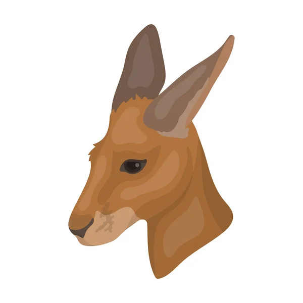Het pictogram van de kangoeroe in cartoon stijl geïsoleerd op een witte achtergrond. Realistische dieren symbool voorraad vectorillustratie. — Stockvector