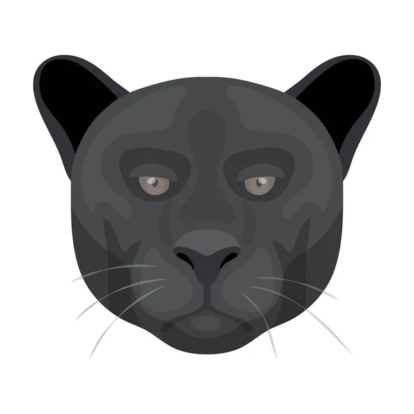 Ícone de pantera preta em estilo cartoon isolado no fundo branco. Animais realistas símbolo estoque vetor ilustração . —  Vetores de Stock