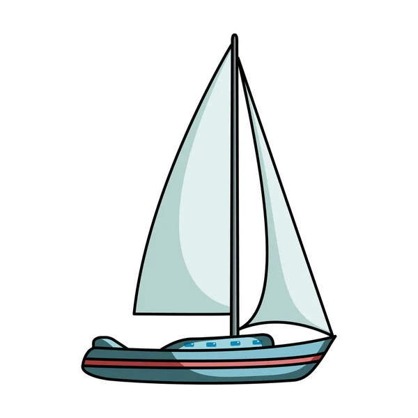 Segelboot für sailing.boat zu konkurrieren in sailing.ship und Wassertransport einzigen Symbol im Cartoon-Stil Vektor Symbol Stock Illustration. — Stockvektor