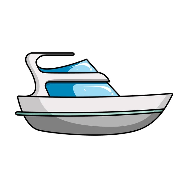 Dyra yacht för rika människor. Båt för semester och korta resor. Fartyget och vatten transport enda ikon i tecknad stil vektor symbol stock illustration. — Stock vektor