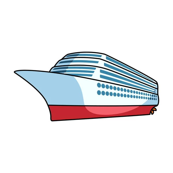 Egy hatalmas óceánjáró. Jármű egy hatalmas számú ember nagy távolságokra utaznak. Hajók és vízi közlekedési egyetlen ikon rajzfilm stílusú vektor szimbólum stock illusztráció. — Stock Vector
