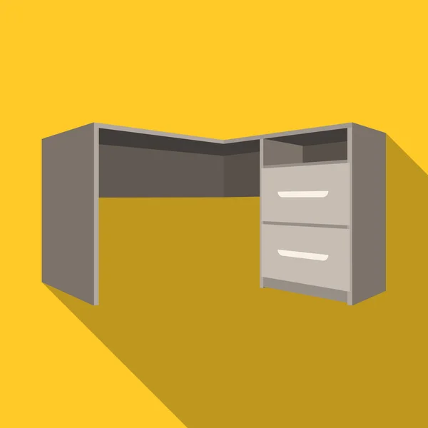 Escritorio gris con lockers.Desk para paperwork.Workplace y el trabajo, la oficina, el trabajo simbol.Bedroom muebles icono único en el símbolo de vectores de estilo plano ilustración de stock . — Vector de stock