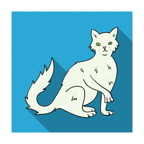 Ícone de cabelo semi-longo britânico em estilo plano isolado em fundo branco. Gato raças símbolo estoque vetor ilustração . — Vetor de Stock