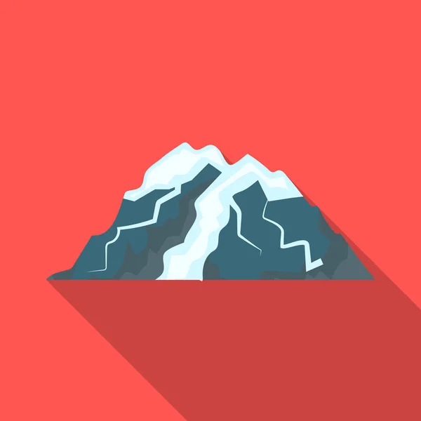 Montaña de hielo todas las grietas. La montaña desde la que los icebergs. Diferentes montañas icono único en el estilo plano vector símbolo stock ilustración . — Vector de stock