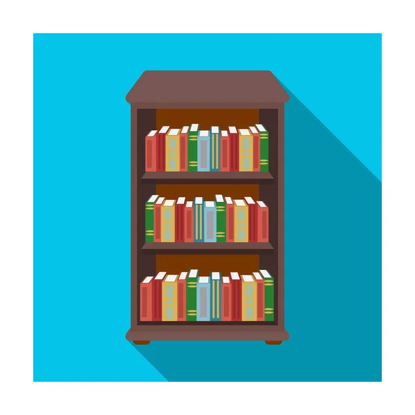 Librería con icono de libros en estilo plano aislado sobre fondo blanco. Biblioteca y librería símbolo stock vector ilustración . — Archivo Imágenes Vectoriales