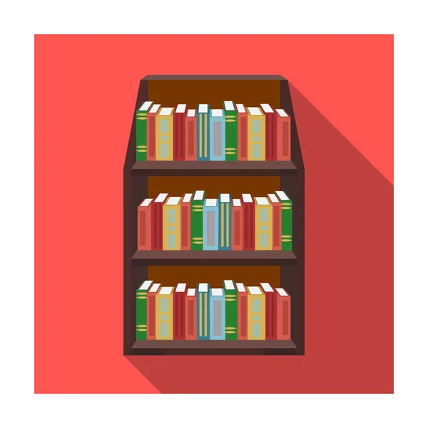 Ícone de estante em estilo plano isolado em fundo branco. Biblioteca e livraria símbolo estoque vetor ilustração . — Vetor de Stock