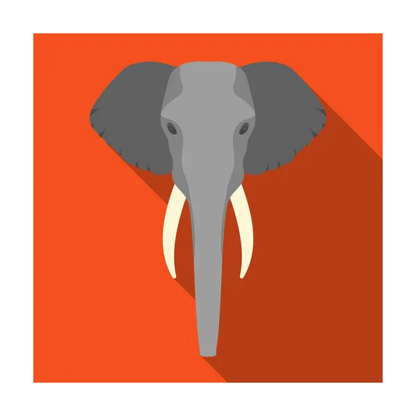 Sloní ikona v plochý izolovaných na bílém pozadí. Realistické zvířat symbol akcií vektorové ilustrace. — Stockový vektor