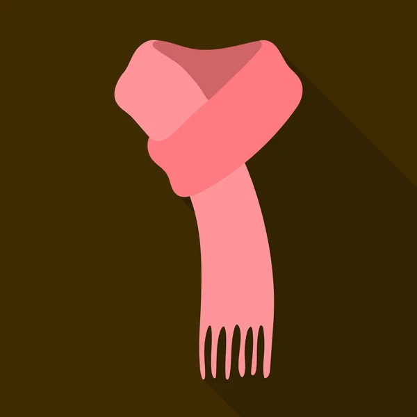 Bufanda de lana cálida rosa en cuerdas. Tallados y chales icono único en estilo plano símbolo vectorial stock illustration . — Archivo Imágenes Vectoriales