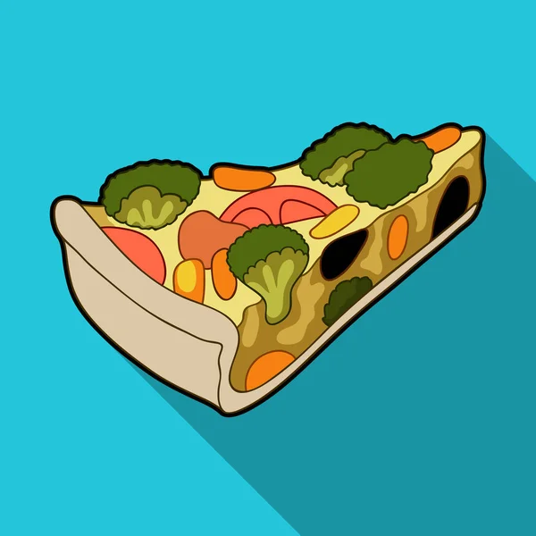 Légumes végétariens pie.Pie de légumes sans viande pour végétariens.Plats végétariens icône unique dans le style plat vectoriel symbole illustration de stock . — Image vectorielle