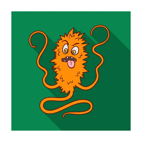 Icône de virus orange dans un style plat isolé sur fond blanc. Illustration vectorielle du symbole virus et bactéries . — Image vectorielle