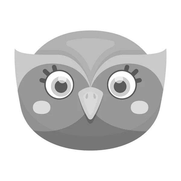 Owl munkorg ikonen i svartvit stil isolerad på vit bakgrund. Djur munkorg symbol lager vektorillustration. — Stock vektor