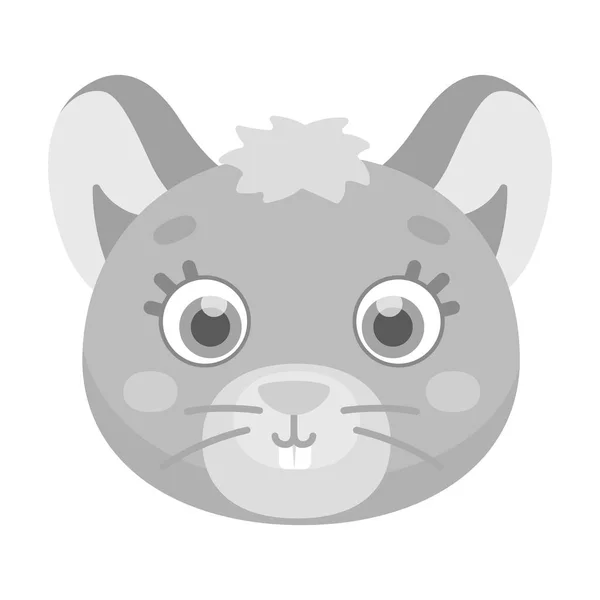 Muso del mouse icona in stile monocromatico isolato su sfondo bianco. Muso animale simbolo stock vettoriale illustrazione . — Vettoriale Stock