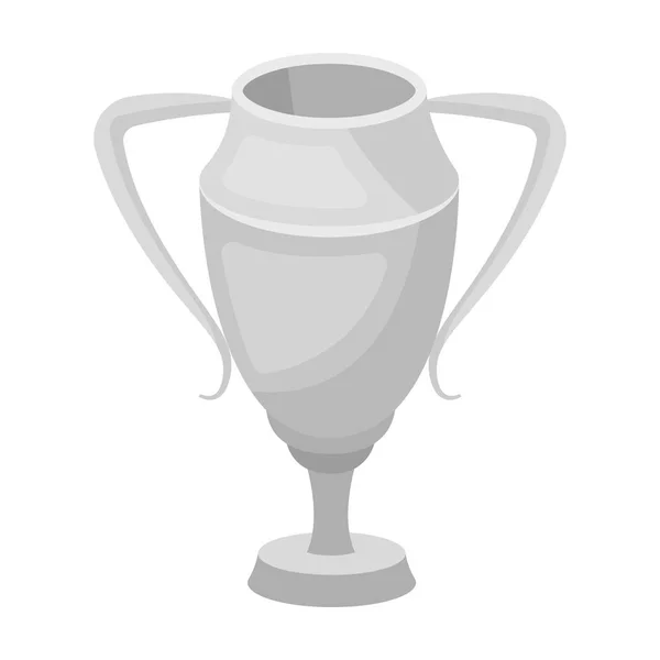 Silver Cup.Award the winner of the competition for second place.Awards and trophies single icon in monochrome style vector symbol stock illustration. — Stock Vector