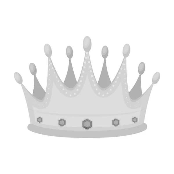 Golden crown with diamonds the winner of the beauty contest.Awards and trophies single icon in monochrome style vector symbol stock illustration. — Stock Vector