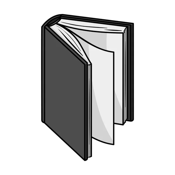 Icono de libro de pie negro en estilo monocromo aislado sobre fondo blanco. Libros símbolo stock vector ilustración . — Vector de stock