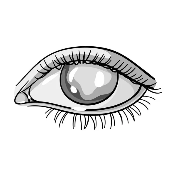 糖尿病に苦しんでいる人の青い目は。高血糖から華麗な目は。糖尿病単一モノクロ スタイル ベクトル シンボル ストック イラストのアイコン. — ストックベクタ