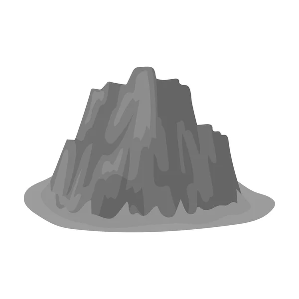 Alta montaña empinada con hierba los colores oscuros con puntas nítidas. Diferentes montañas solo icono en el estilo monocromo símbolo vectorial stock illustration . — Archivo Imágenes Vectoriales