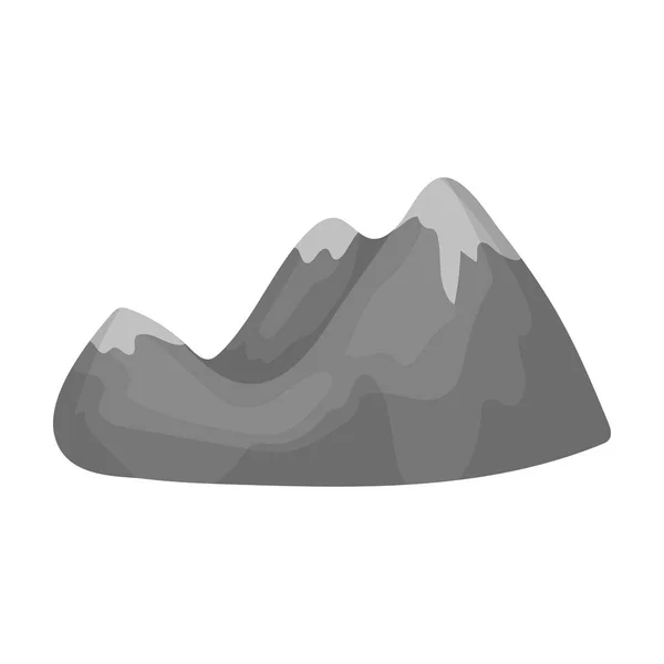Καταπράσινα βουνά. Βουνό καλυμμένο με πυκνό δάσος. Διάφορα βουνά ενιαία εικονίδιο στη μονόχρωμη στυλ διάνυσμα σύμβολο μετοχής εικονογράφηση. — Διανυσματικό Αρχείο