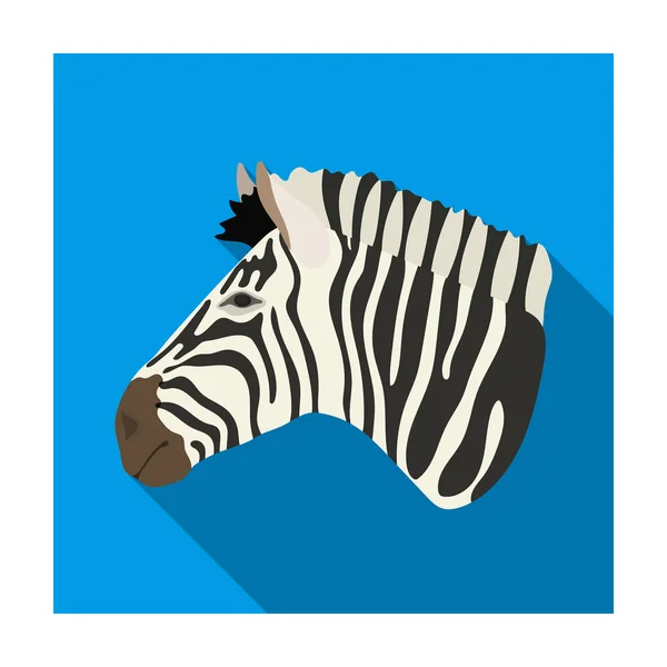 Zebra icon in flat style isolated on white background. Realistic animals symbol stock vector illustration. — Stock Vector