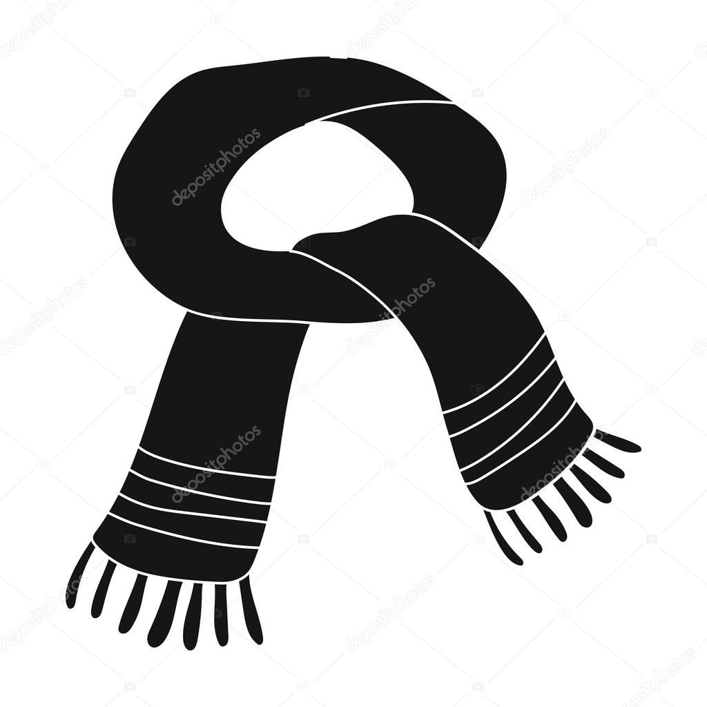 The blue scarf.Winter warm wool scarf for the neck.Scarves and shawls single icon in black style vector symbol stock web illustration.