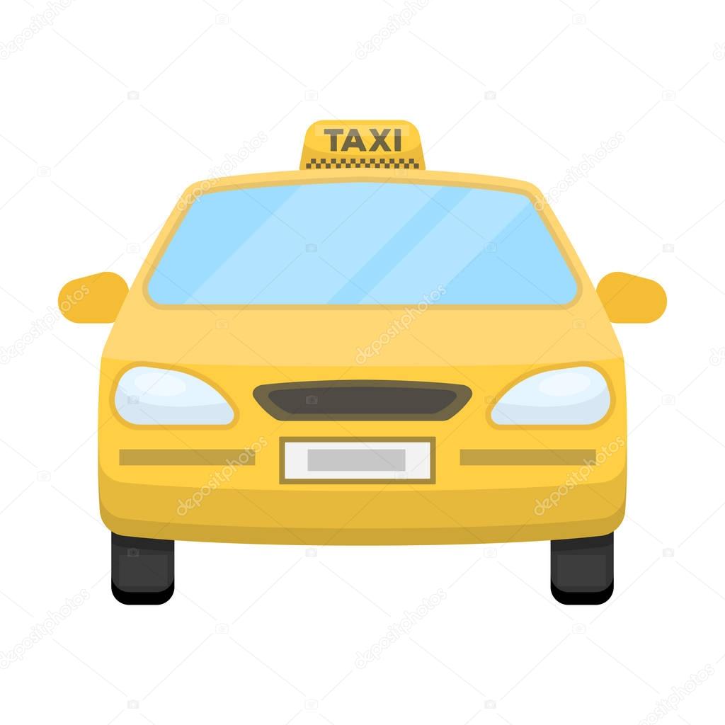 Yellow taxi car.Transport taxis for passengers. Taxi station single icon in cartoon style vector symbol stock illustration.
