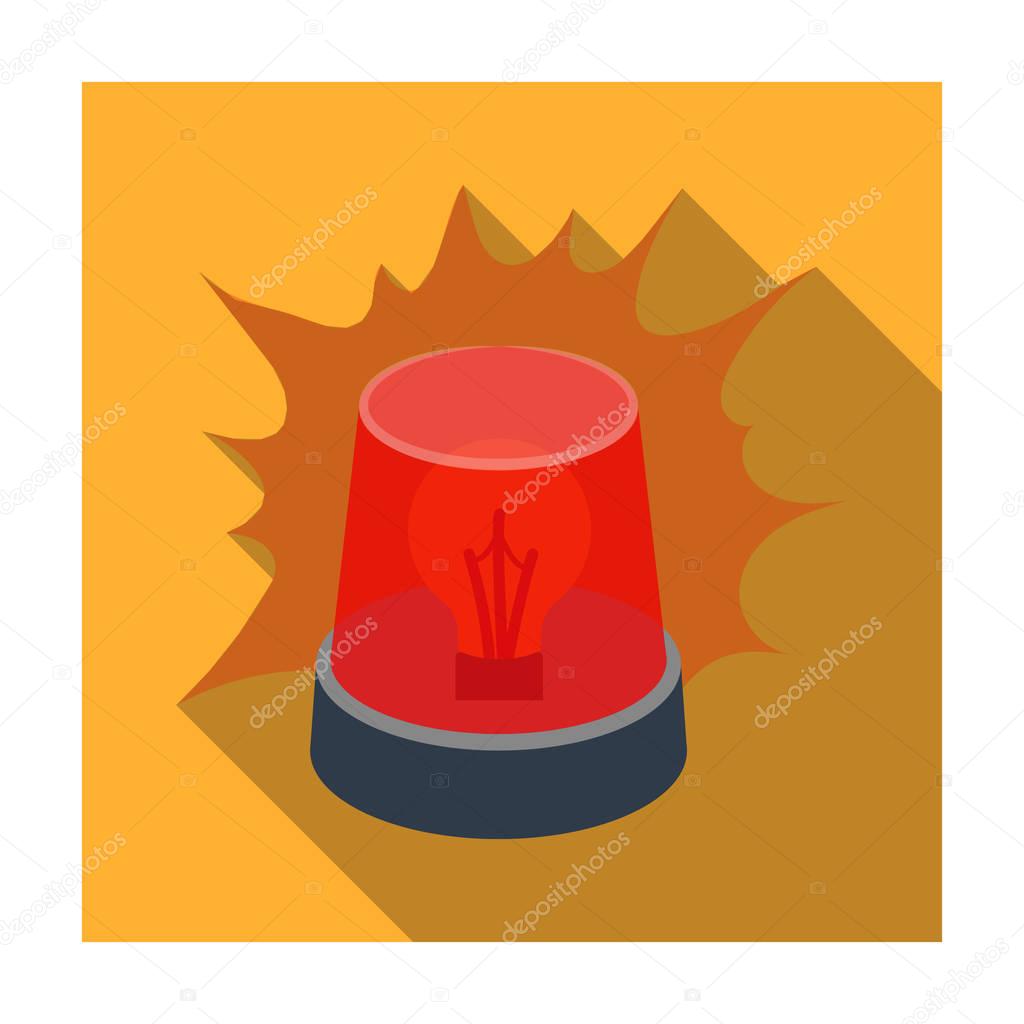 Emergency rotating beacon light icon in flat design isolated on white background. Police symbol stock vector illustration.