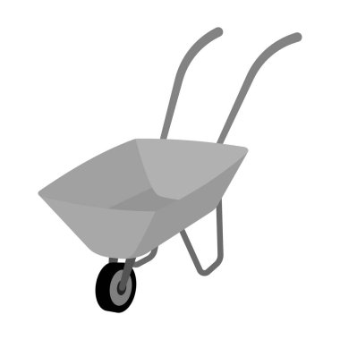 Yeşil sepeti tekerlek ve kolları ile. Mayın bölgesinde küçük yüklerin ulaşım araçlarının. Benim tek renkli stil vektör simge stok çizimde sanayi tek simge.