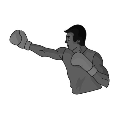 Boks eldivenleri kahverengi boksör. Boxing.Olympic spor olimpik spor tek tek renkli stil vektör simge stok çizim simgesini.