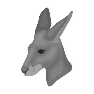 Kanguru simgesi beyaz arka plan üzerinde izole tek renkli tarzı. Hisse senedi vektör çizim gerçekçi hayvan sembolü.