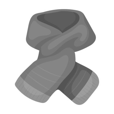 Şık yeşil eşarp altında bir ceket. Tek tek renkli stil vektör simge stok çizim simgesini eşarp ve şal.