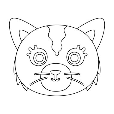 Kedi namlu simgesi beyaz arka plan üzerinde izole anahat tarzı. Hayvan namlu sembol stok vektör çizim.
