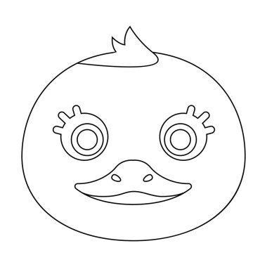 Ördek simgesi beyaz arka plan üzerinde izole anahat tarzı namlu. Hayvan namlu sembol stok vektör çizim.