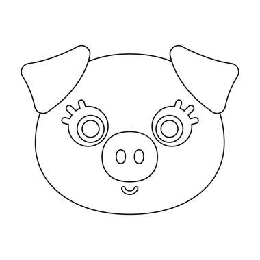 Domuz namlu simgesi beyaz arka plan üzerinde izole anahat tarzı. Hayvan namlu sembol stok vektör çizim.