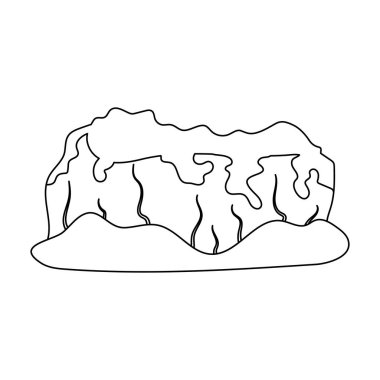 Yüksek Yeşil dağlar. Dağları ormanları ile kaplı. Anahat stili vektör simge stok çizim simgesini farklı dağlar tek.