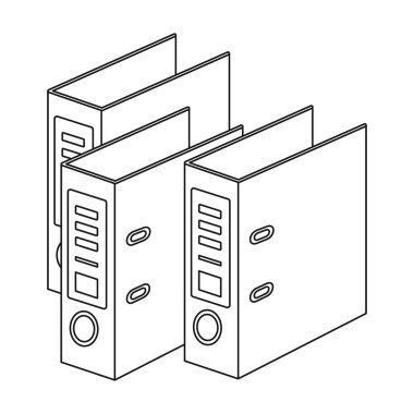 Yüzük bağlayıcı simgesi beyaz arka plan üzerinde izole anahat tarzı. Kütüphane ve kitabevi sembol stok vektör çizim.